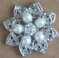 Promotional rhinestones&pearls brooches for wedding decoration