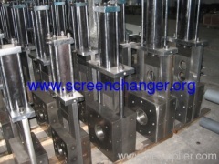 hydraulic screen changer for extrusion lines