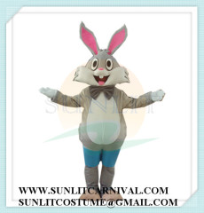 grey rabbit mascot costume