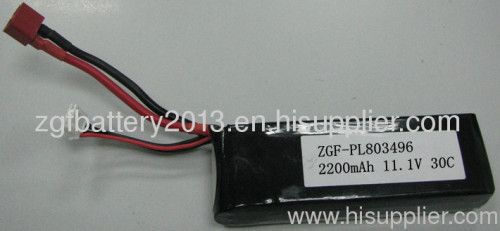 11.1V-2.2Ah-50C rechargeable high power Li-ion battery