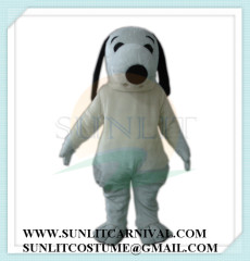white snoopy dog mascot costume