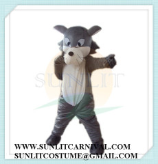 big grey wolf mascot costume