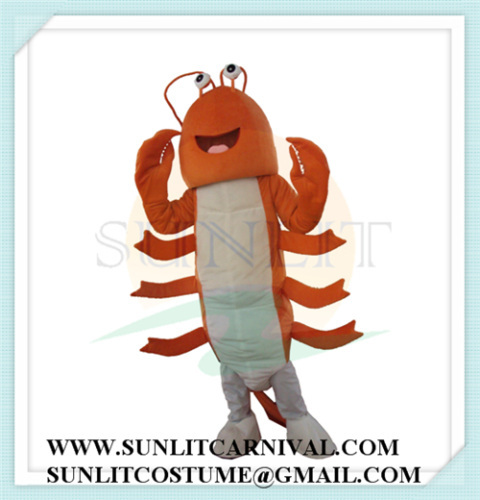 shrimp mascot costume for seafood