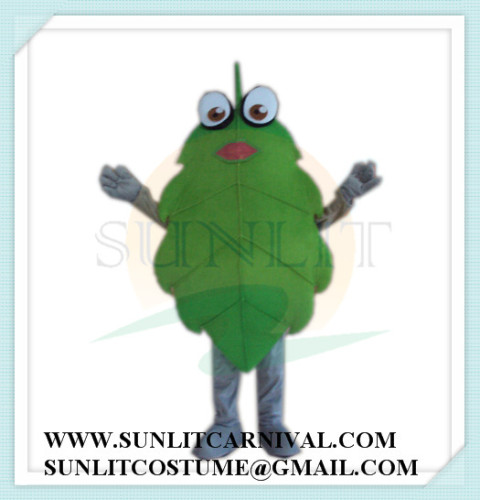 green leaf mascot costume