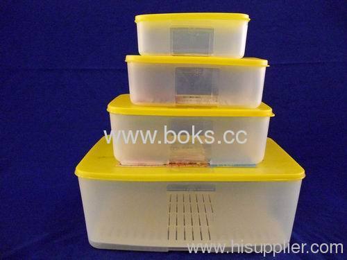 4pcs yellow plastic box containers