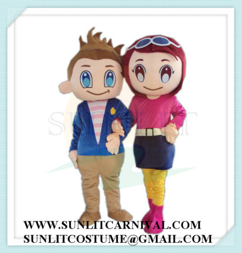 fashion boys and girls mascot costume