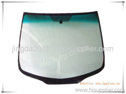 Tempered safety automotive windshield