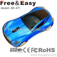 Custom logo printing car shape wired mini kid computer mouse