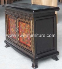 Tibetan painted bedside cabinet