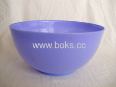 round pink plastic salad bowls