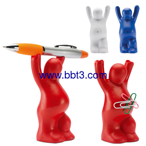 Promotional antistress PU pregnant shape pen holder with magnet
