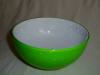 green round plastic salad bowls