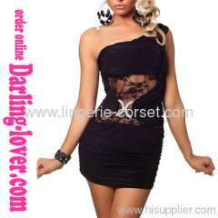 Black New Lace Ring Dress