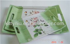 MATT LAMINATION MELAMINE TRAY WITH HANDLE