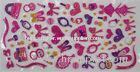 PET / PVC Puffy Stickers with Pink Japan Girls Make Up 3D Clear Sponge