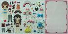 PVC / PET Custom Puffy Stickers , Little Princess Dress Up Doll