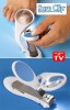 Sure clip nail clip with magnifier