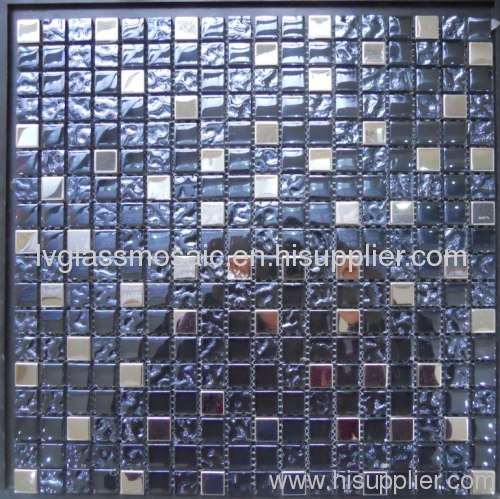 Black Glass stainless steel mosaic M8ECT1529B for wall decoration