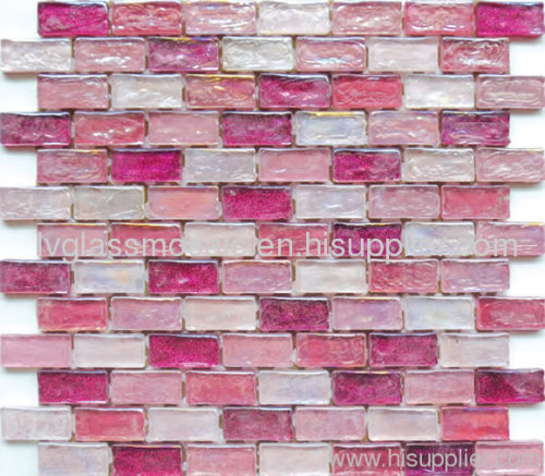 Luster glass mosaic Pink for wall and floor decoration M8LC944