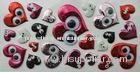 Hearts Pink / Red / Black Decorative Googly Eyes Stickers with EN71