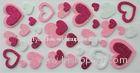 Pink Lovely Hearts PVC Sticker , 3D Dimensional Colorful Shinning
