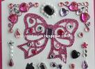 Pinky Ribbon 3D Scrapbooking Stickers , Glitter Diamond Stickers