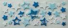 Blue Layered Glitter Star Stickers , PVC Foam Glittering Colored