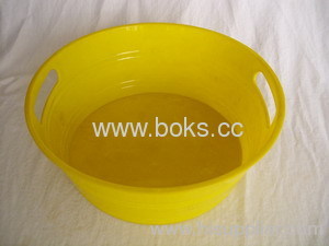 yellow round plastic ice buckets