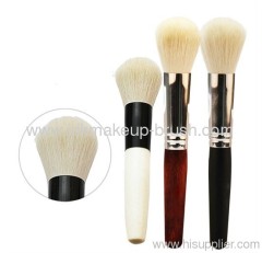 White Goat hair Blush brush with Natural wooden handle