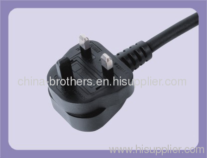 3*0.5-0.75 H03VV-F H05VV-F UK Power cord with 3 pin plug
