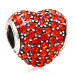 flower charm rhinestone heart beads