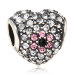 flower charm rhinestone heart beads