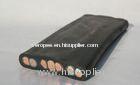 Electric PVC Rubber Flat Crane Cable With 5 Cores , Black Color 6 x 25