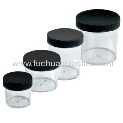 Clear Plastic bottles With Black Caps