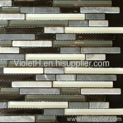 Manufacturer price glass stone strip mosaic