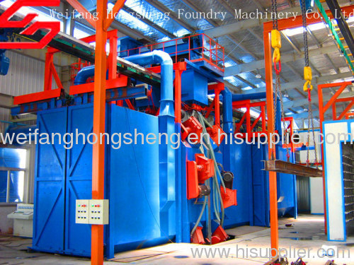 Hanging chain shot blasting machine