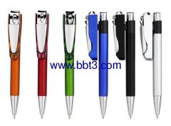 New promotional click ballpen with nail scissor