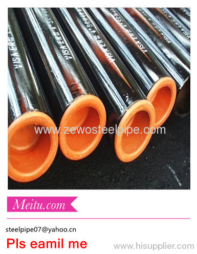 Cold drawn steel pipe with black paint and plastic cap