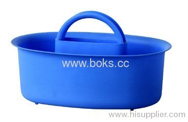 blue plastic bath baskets