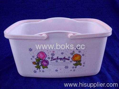 white plastic handle baskets