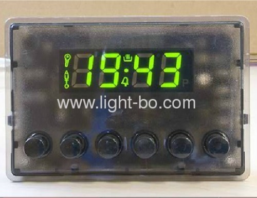 Custom 0.56-inch four-digit seven segment led displays for digital oven timer control.Operating temoerature 120C.