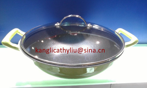 cast iron enamel cookware wok