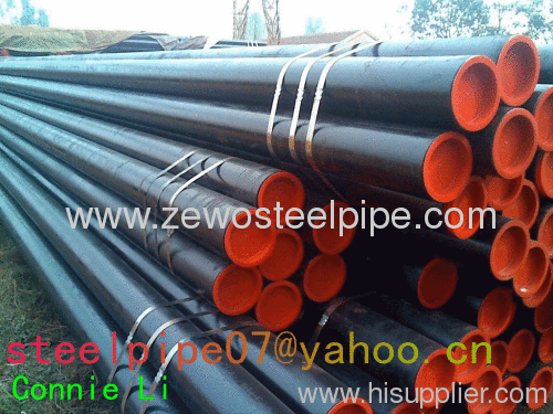 Cold drawn steel pipe with black paint and plastic cap