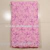 Wedding Dress African Net Lace Fabrics , Pink