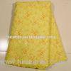 Garment African Net Lace Fabrics With Stones , Yellow