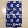 Blue Silver African Net Lace Fabrics For Evening Dresses