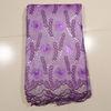 Purple Swiss Metallic Net Lace Fabric For Window Curtain