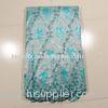 Blue Coloured Bridal Swiss Lace Fabrics , Garment