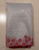 Grey Red Bridal Lace Fabrics For Garment , Embroidered
