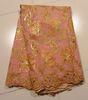 Peach Gold Organza Handcut Lace , Evening Dress